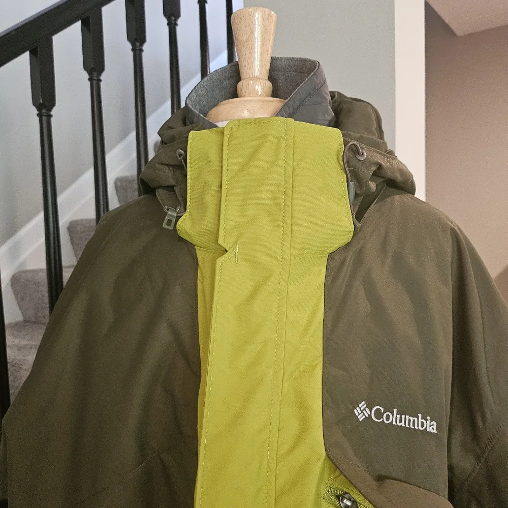 Columbia – 2--Tone Chartreuse and Olive Fleece Interchangeable Hooded Jacket -4X - Picture 13 of 16